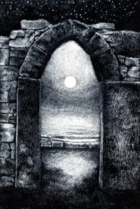 Ins Innere hinaus, STAUDINGER oskar, 2022, Zeichnung, Tusche auf Papier, 42x30